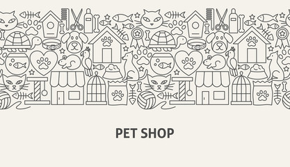 Fototapeta premium Pet Shop Banner Concept
