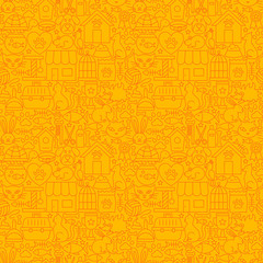 Pet Shop Line Seamless Pattern