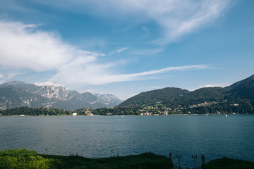Mountains and lake Como in summer