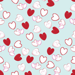 Seamless background with hearts