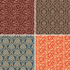 Damask arabesque baroque vector seamless pattern wallpaper collection