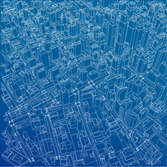 Wire-frame City, Blueprint Style