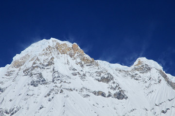 Fototapeta na wymiar Annapurna South - 7,219 m (23,684 ft), Annapurna Massif, Himalayas, Nepal 