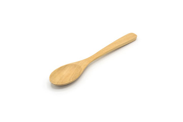 wooden spoon isolated on white background.