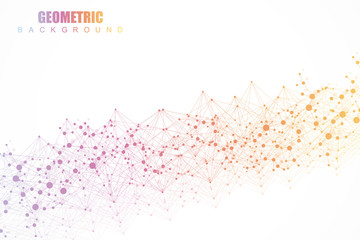 Big Data Visualization Background. Modern futuristic virtual abstract background. Science network pattern, connecting lines and dots. Global network connection vector.