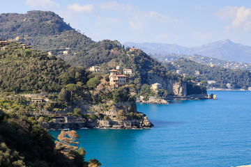 Fototapeta na wymiar paesaggio del promontorio di Portofino