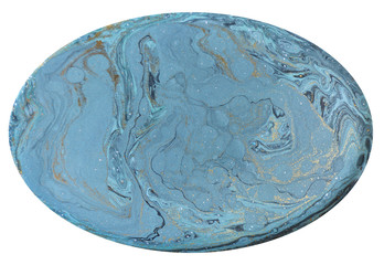 Marble abstract acrylic background. Nature blue and green marbling artwork texture. Imitation of a cross section of a gemstone with gold glitter.