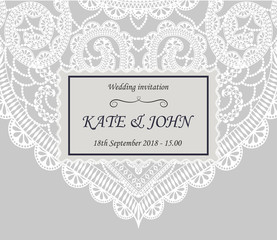 wedding invitation with lace