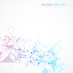 Big Data Visualization Background. Modern futuristic virtual abstract background. Science network pattern, connecting lines and dots. Global network connection vector.