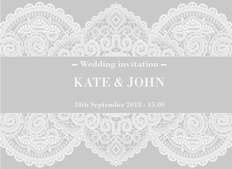 wedding invitation with lace