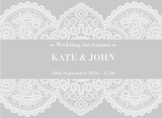 wedding invitation with lace