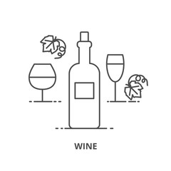Wine silhouettes icons set