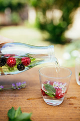 Pouring Infused Water In The Glass