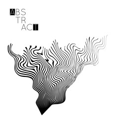 Abstract striped wavy shape