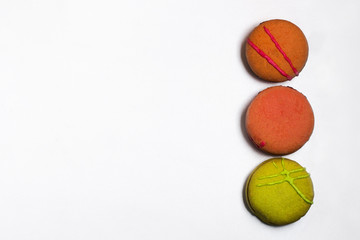 macarons on white board