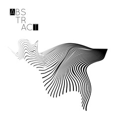 Abstract striped wavy shape