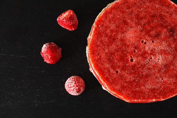 Fototapeta premium strawberry and milk jelly cake