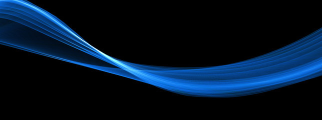 Abstract wavy background. Abstract Light blue wave on black background