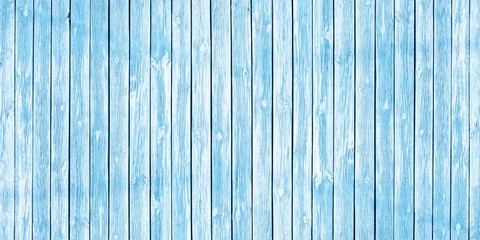 Shabby chic background of old wooden planks painted in soft blue