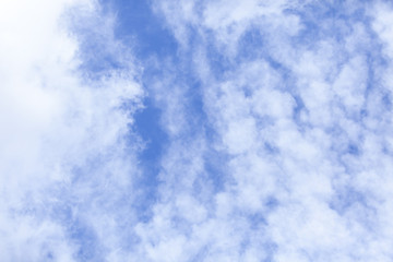 White clouds on a blue winter sky