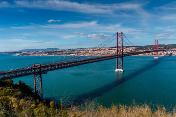 The 25 April bridge (Ponte 25 de Abril) is a steel suspension bridge located in Lisbon, Portugal, crossing the Targus river. It is one of the most famous landmarks of the region.
