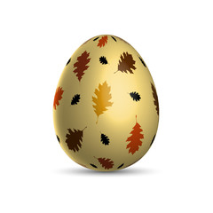 Easter egg with a pattern of oak leaves