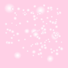 Abstract pattern of pink bubbles in various sizes flying in space. Vector illustration. Useful as background, backdrop, or image montage. Love, romance, valentine's, and wedding concepts.