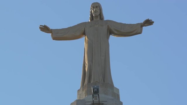 The statue of Jesus on Tibidabo Hill, Barcelona