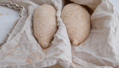 Baguettes before baking.