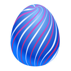 Colored Easter egg. Vector illustration isolated on white background. Clipart for the holiday design and cards.