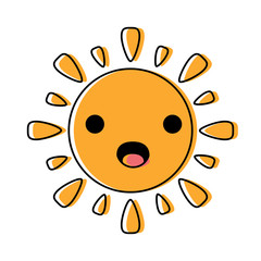 Kawaii sun icon