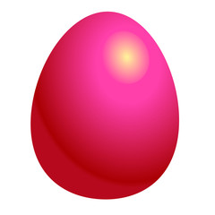 Pink Easter egg. Vector illustration isolated on white background. Clipart for the holiday design and cards.