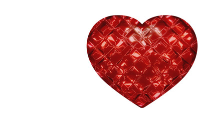A Red Heart with Cut Gemstone Texture for Your Love One or Valentine's Day.  Isolated on White Background with Clipping Path or Selection Path Included.