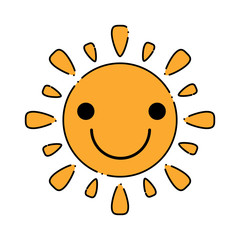 Kawaii sun icon