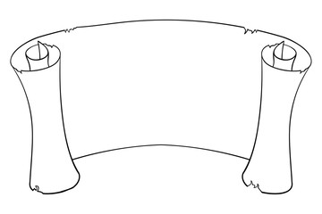 Paper scroll. Outline drawing