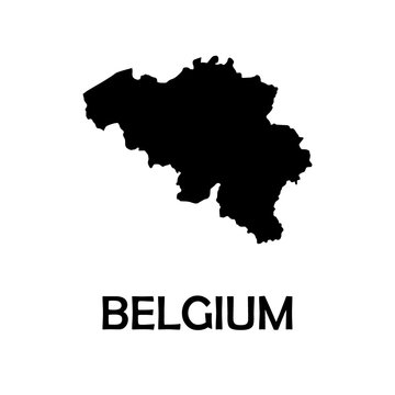 Black map of belgium. white background vector.