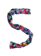  the isolated  numbers from 1 to 10 made of fabric with floral print