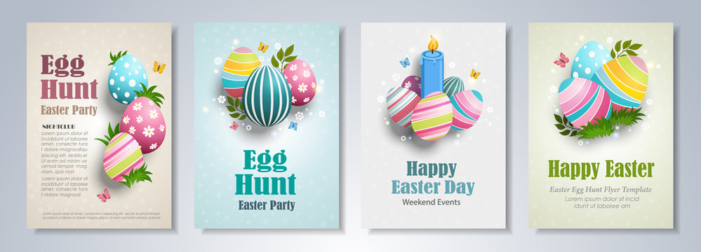 Easter flyers set