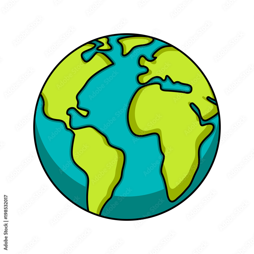 Wall mural isolated earth icon image. earth day