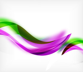 Vector colorful wavy stripe on white background with blurred effects. Vector digital techno abstract background