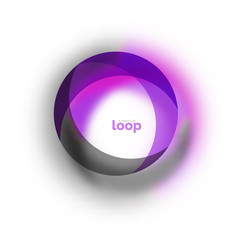 Loop circle business icon, created with glass transparent color shapes