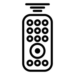 Fototapeta na wymiar Simple, flat, black (frame) TV remote icon. Isolated on white