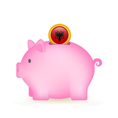 Albania Flag Coin Piggy Bank Savings