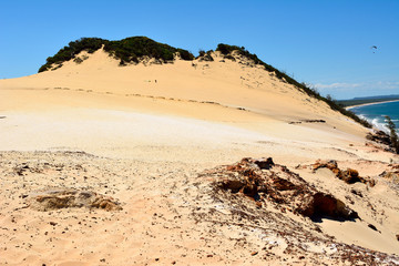 View of Carlo Sandblow, a 15-hectare expanse of sand on the Fraser Coast of Queensland, Australia