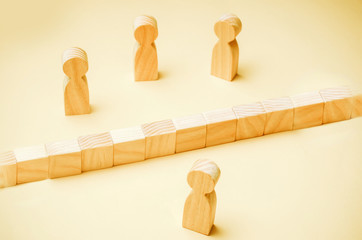 The concept of misunderstanding a barrier in relations denial of society. Barriers between people...
