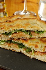 Stuffed Pizza with salmon