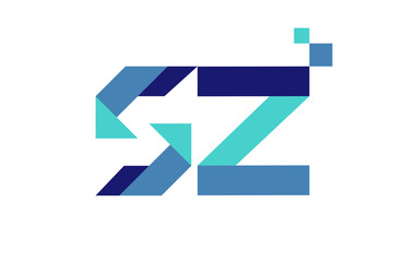 SZ Digital Ribbon Letter Logo