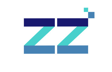 ZZ Digital Ribbon Letter Logo
