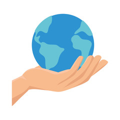 hand lifting the world