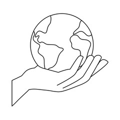 hand lifting the world